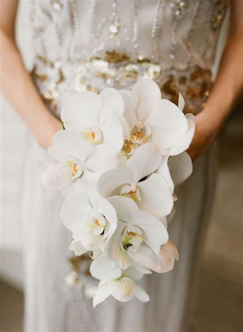 Wedding Bouquets With Orchids - Green Cymbidium Orchid Cascade Bouquet ...