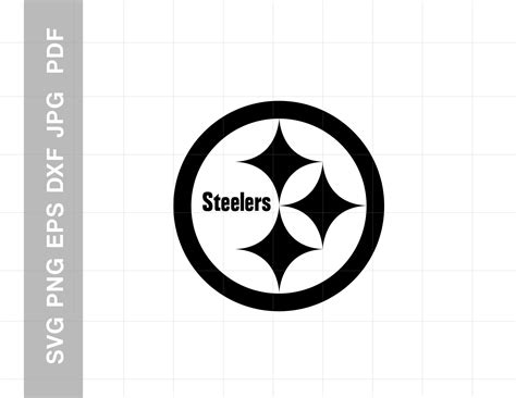 Pittsburgh Steelers black and white logo svg steelers logo | Etsy