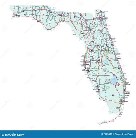 Florida State Interstate Map Vector Illustration | CartoonDealer.com ...