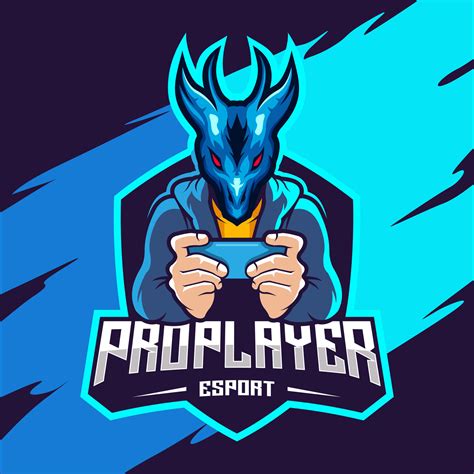 Blue dragon logo esport pro player using a cellphone 16126495 Vector Art at Vecteezy