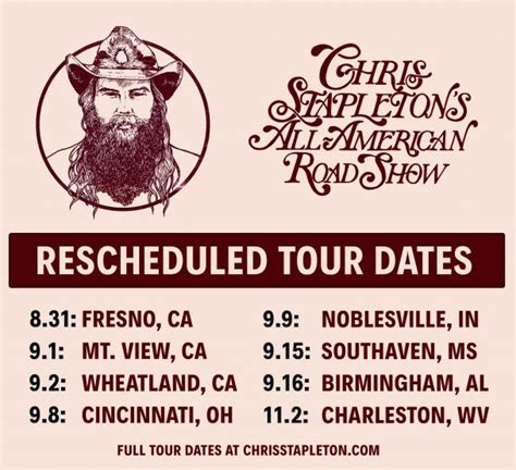 Tour Dates Rescheduled | Chris Stapleton