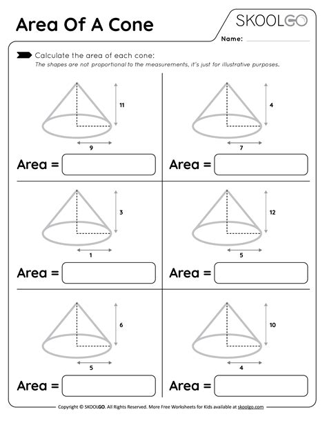 Surface Area Of Cones And Spheres Worksheets