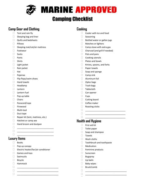 Camping Checklist – Gotilo