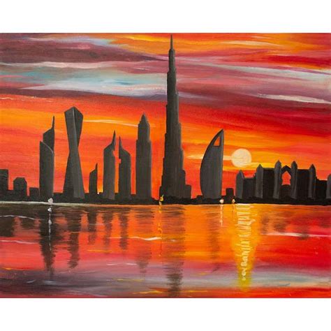 Dubai Skyline | Canvas Painting | Modern Impressionism | We Love Art