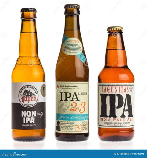 Collection of IPA Craft Beers Isolated on White Editorial Stock Image - Image of isolated ...