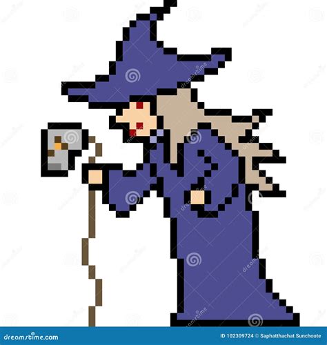 Vector Pixel Art Halloween Witch Stock Vector - Illustration of evil ...