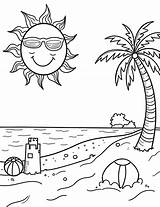 Summer vacation coloring Page sketch template