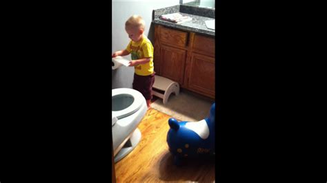 Rody pees and poops in the toilet - YouTube