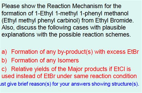 Solved Show the Reaction Mechanism for the formation of | Chegg.com