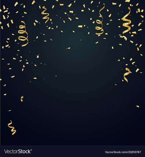 Celebration background template with confetti and gold ribbons. luxury ...