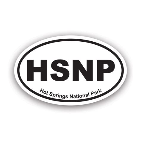 Hot Springs National Park Oval Sticker Decal - Self Adhesive Vinyl - Weatherproof - Made in USA ...