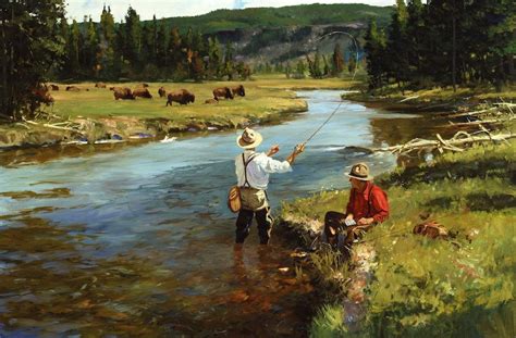 Fishermen in Yellowstone. Fly fishing painting by Brett James Smith ...