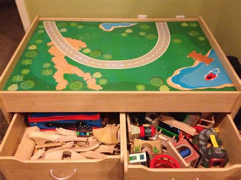 train table with plenty of brio track and tons of Thomas trains and large Thomas items (water ...