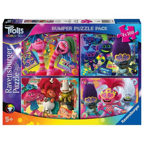 Ravensburger Trolls World Tour Jigsaw Puzzles Bumper Pack 100 Piece ...