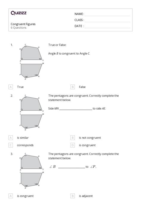 50+ Congruent Figures worksheets for 8th Grade on Quizizz | Free & Printable