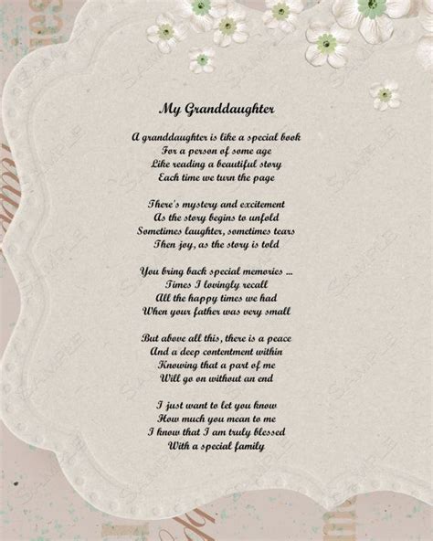 Granddaughter Poem Love Poem 8 X 10 Print | Grandaughter quotes, Grandmother quotes ...