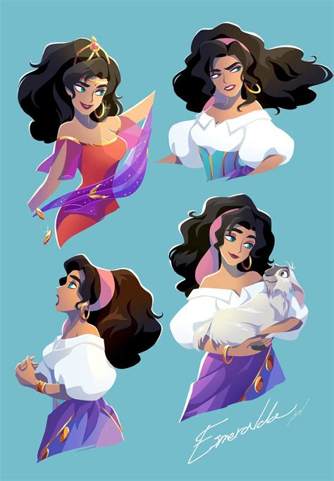 isai on X | Esmeralda disney, Disney character art, Disney princess art