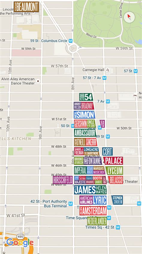 Map of all Broadway Theatres in NYC [1242x2208] : r/MapPorn