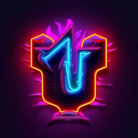 Premium AI Image | a neon sign that says number 1