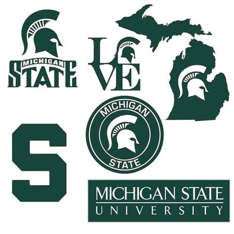 Six (6) Michigan State University logos in official colors. | Michigan ...