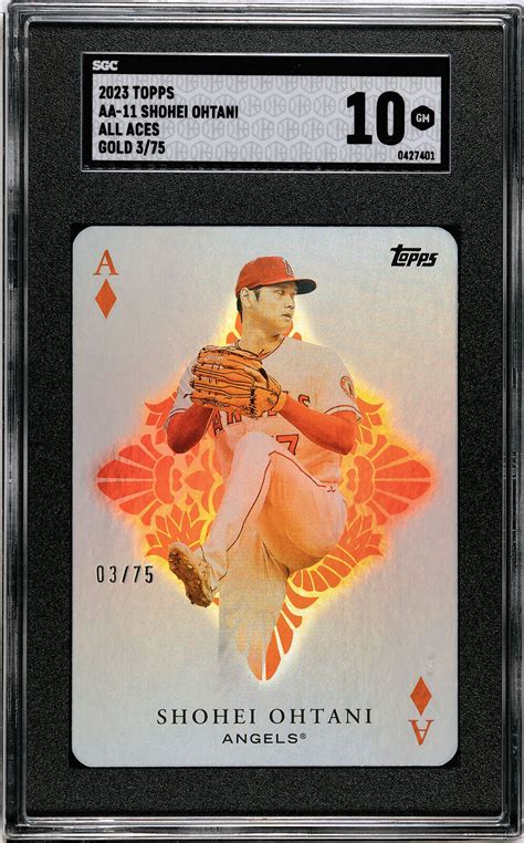 Mavin | 2023 Topps AA-11 SHOHEI OHTANI All Aces GOLD ! #/75 ! SGC 10 ...