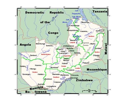 Road Map Of Zambia