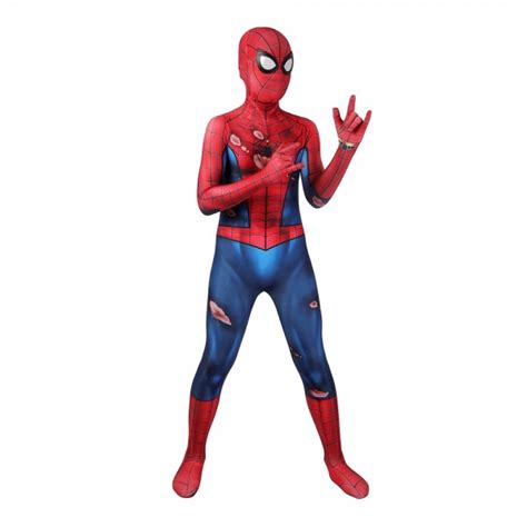 Kids Spiderman PS5 Classic Damaged Edition Cosplay Costume