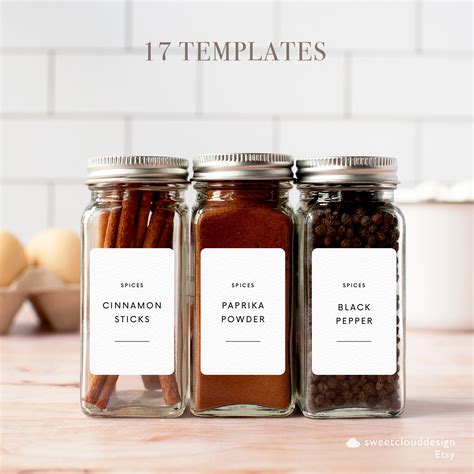 Editable Avery Spice Jar Labels Modern Minimalist Printable - Etsy