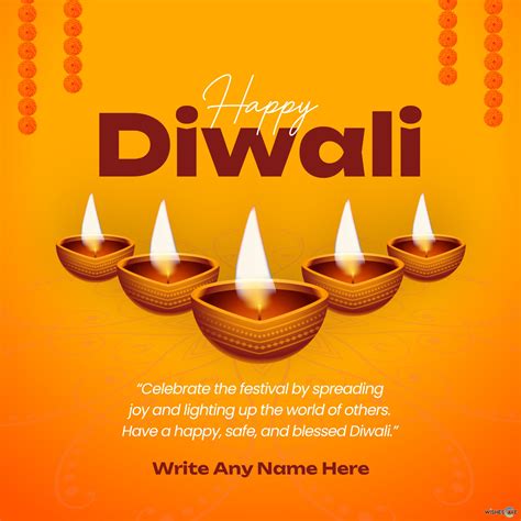 Happy Deepawali Diwali Greeting Card Photo With Name Fireworks | Hot ...