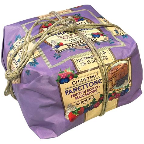 01424 Mascarpone Fresh Cream & Berries Panettone Hand Wrapped 750g — B ...