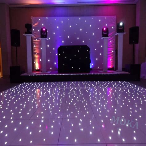 12*10 Feet Starlit LED Dance Floor 2*2ft dance floor panel White RGB Color Mixing led star ...