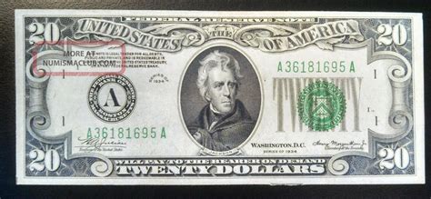 1934 $20 Dollar Bill With Very Rare Error - Almost Uncirculated