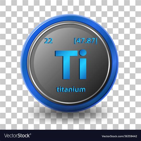 Titanium chemical element symbol Royalty Free Vector Image