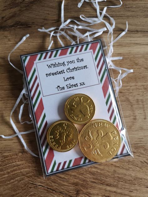 Set of 10 personalized christmas chocolate coins kids | Etsy