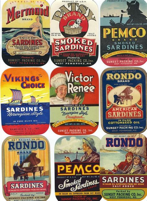 PICK your FAVORITE Vintage SARDINE Tin Can Labels Food Label | Etsy | Vintage labels, Food ...