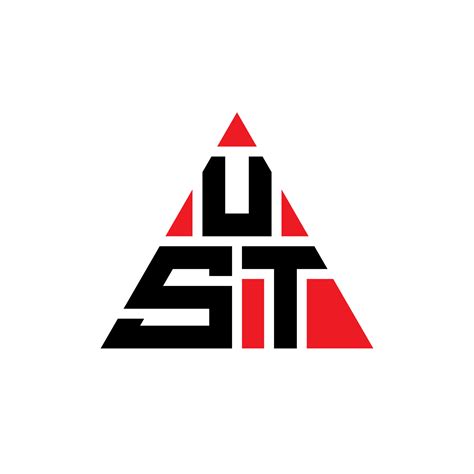 UST triangle letter logo design with triangle shape. UST triangle logo ...