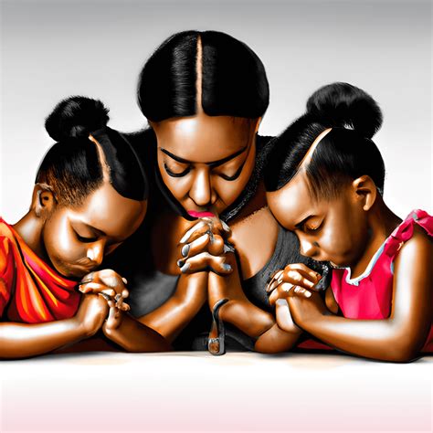 Beautiful Black Family Praying Together Hyper Realistic Artwork ...