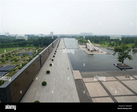 Aerial view of the Tangshan Earthquake Memorial Park in Tangshan city ...