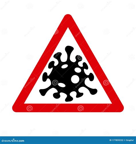 SARS CoV 2 COVID-19 Coronavirus Flat Vector Warning Sign, No. 2 Variant Stock Vector ...