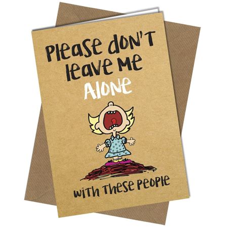 OFFICE LEAVING WORK GREETING CARD Don't Leave Me Alone Rude Funny Happy ...