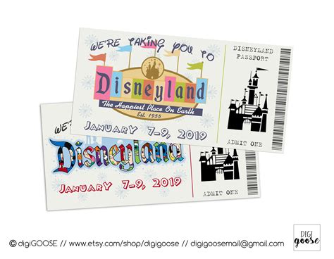 Free Printable Disneyland Tickets Pdf