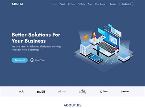 Arsha - Free Corporate Bootstrap HTML Template