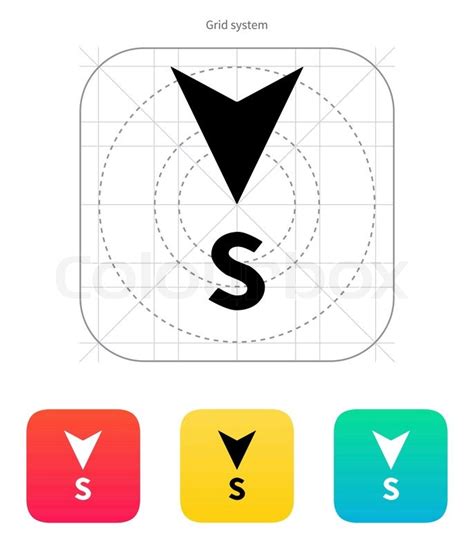 South direction compass icon. Vector ... | Stock vector | Colourbox