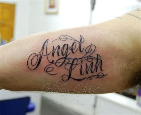 angel linh by John Gage - 70 Awesome Tattoo Fonts Designs