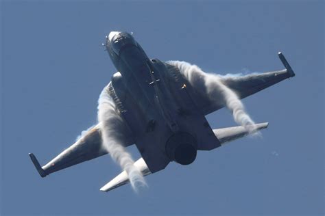 Pakistan Air Force's JF-17 Thunder Block II performing during Zuhai ...