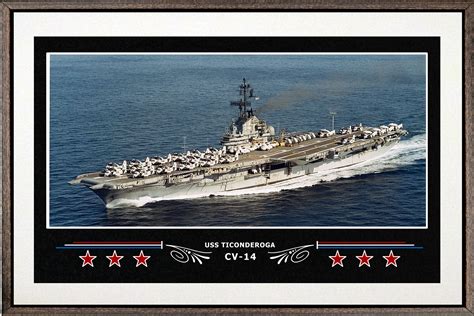 USS Ticonderoga CV-14 Box Framed Canvas Art – Navy Emporium