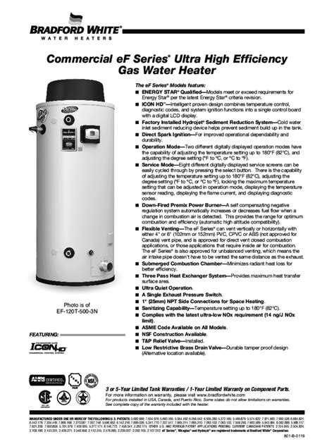 Fillable Online High Efficiency Gas Storage Water HeatersENERGY STAR ...