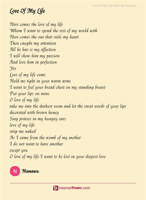 Love Of My Life Poem by Namawu Ali