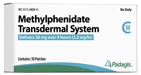 Methylphenidate Transdermal System, 20 mg over 9 hours - Padagis