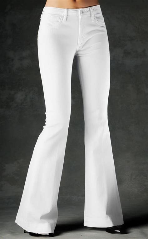 White Denim Flare Jeans | Denim flares, Flare jeans, White flared jeans